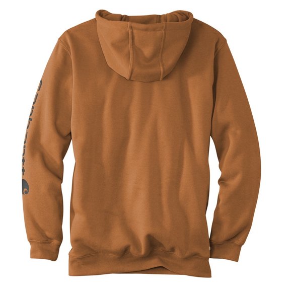 (NWT) Carhartt Mens Hooded Sweatshirt Sleeve Logo Midweight Hoodie Brown - Picture 2 of 6